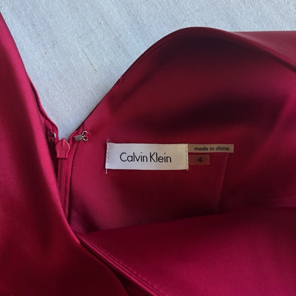 Calvin Klein Red Sleeveless Sheath Midi Dress Women’s Size 4 - Picture 4 of 11
